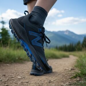 New Balance Nitrel v4 Black Cobalt Blue Trail Running Shoes Size 13.0